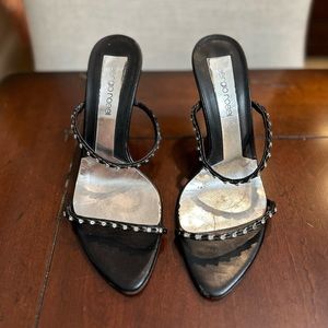 Sergio Rossi Braided Crystal Strap Sandal Heels